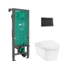Kép 1/2 - Hansgrohe EluPura S Teljes WC-szett falsík alatti öblítőrendszerrel, iFrame Element E öblítőlappal, EluPura WC-ülőkével, Matt Fekete 60303670
