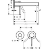 Kép 5/5 - Hansgrohe Zesis S Egykaors mosdócsaptelep falsík alatti, 19,4 cm-es kifolyóval Króm 74750000