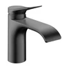 Kép 1/3 - Hansgrohe Vivenis Egykaros mosdócsaptelep 80, CoolStart, lefolyógarnitúra nélkül Szálcsiszolt Fekete Króm 75015340
