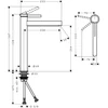 Kép 3/3 - Hansgrohe Finoris Egykaros mosdócsaptelep 260, CoolStart, mosdótálakhoz Push-Open lefolyógarnitúrával, Szálcsiszolt Bronz 76072140