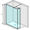 Kép 1/2 - JIKA PURE 140 zuhanyfal, oldalfalhoz rögzített, rövid üvegfallal, sarok, profillal H2674280026681