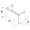 Kép 2/2 - JIKA CUBITO alsószekrény, 85 cm-es mosdóhoz, tölgy, 1 fiókkal H40J4263015191