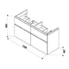 Kép 2/2 - JIKA Cubito Pure alsószekrény a 130 cm-es mosdóhoz, tölgy H40J4274025191