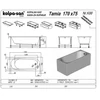 Kép 2/4 - Kolpa-San Tamia 170x75/MO-1 Előlapos egyenes fürdőkád vízmasszázs rendszerrel 590640