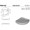 Kép 3/3 - Kolpa-San Ontex 90x90 negyedköríves zuhanytálca 754880