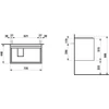 Kép 2/2 - LAUFEN LANI Alsószekrény a H817086 mosdóhoz, 2 fiókos, Matt Fehér H4035921122601