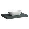 Kép 1/2 - LAUFEN LANI Mosdótartó lap, 80 cm, kivágással középen, 65 mm vastag, 2 tartókonzollal, Traffic Szürke H4046511122661