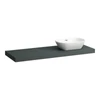 Kép 1/2 - LAUFEN LANI Mosdótartó lap, 140 cm, kivágással jobb oldalon, 65 mm vastag, 3 tartókonzollal, Traffic Szürke H4046831122661