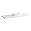 Kép 1/2 - LAUFEN LANI Mosdótartó lap, 160 cm, kivágással középen, 65 mm vastag, 3 tartókonzollal, Matt Fehér H4046911122601