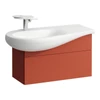 Kép 1/2 - LAUFEN ILBAGNOALESSI Alsószekrény, 90 cm, kivágással bal oldalon, 1 fiókkal, finoman záródó mechanizmussal, H814975 mosdóhoz, Terracotta H4304010972691