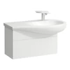 Kép 1/2 - LAUFEN ILBAGNOALESSI Alsószekrény, 90 cm, kivágással jobb oldalon, 1 fiókkal, finoman záródó mechanizmussal, H814976 mosdóhoz, Matt Fehér H4304110972601