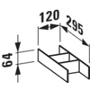 Kép 2/2 - LAUFEN PALOMBA COLLECTION Belső rendező a fiókba, üveg, Átlátszó H4903011800001