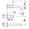 Kép 2/2 - LAUFEN Kartell LAUFEN 2 pontos keverő csaptelep falon kívüli része, rögzített 175 mm kifolyócső, PVD rózsa arany H3113360821201