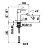 Kép 2/2 - LAUFEN CITYPLUS Egykaros bidé csaptelep, fix kifolyóval 108 mm, Matt Titán Fekete HF505310428055