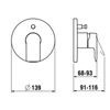 Kép 2/2 - LAUFEN CITYPLUS Falba épített kád-zuhany csaptelep, Simiboxhoz , Króm HF505389100000