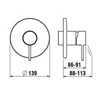 Kép 2/2 - LAUFEN Twinplus slim Falba épített zuhany csaptelep falon kívüli része, Simibox Light és Standard-hoz, PVD matt titán fekete HF505478428000