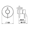 Kép 2/2 - LAUFEN Twinplus slim Falba épített kád csaptelep falon kívüli része, Simibox Light és Standard-hoz, PVD matt titán fekete HF505479428000