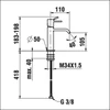 Kép 2/2 - LAUFEN MEDA Egykaros mosdó csaptelep, Matt Titán Fekete HF506602428000