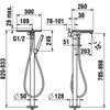 Kép 2/2 - LAUFEN ADA Szabadon álló kád csaptelep, kiegészítőkkel, tálca lyuk nélkül, Fekete/Matt Fekete HF506781513060