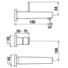 Kép 2/2 - LAUFEN THE NEW CLASSIC Egykaros, falba épített mosdó csaptelep falon kívüli része, 180 mm kiállású fix kifolyóval, 2-pontos Simiboxhoz, PVD halvány arany matt HF900522462000