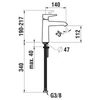 Kép 2/2 - LAUFEN PURE Egykaros mosdó csaptelep Eco+, 140 mm kiállású fix kifolyóval, húzórudas lefolyószelep nélkül, PVD szálhúzott rozsdamentes acél HF901704423000