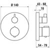 Kép 2/2 - LAUFEN TWINPLUS Falba épített termosztátos zuhany csaptelep falon kívüli része, PVD rózsa arany HF905474465000