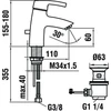 Kép 2/2 - LAUFEN CURVE PRO Mosdó csaptelep húzórudas leeresztő szeleppel H3116510141111