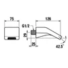 Kép 2/2 - LAUFEN SENSE Falra szerelt fix kifolyócső 126 mm kiállással H3713900040601