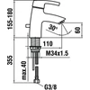 Kép 2/2 - LAUFEN CURVE PRO Mosdó keverő csaptelep H3116510241101