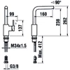 Kép 2/2 - LAUFEN TWINPLUS Mosdó keverő csaptelep H3116210042201