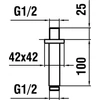 Kép 2/2 - LAUFEN ACCESSORIES Mennyezeti zuhanykar 100 mm négyzetes rozettával H3669800040011