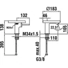 Kép 2/2 - LAUFEN KARTELL BY LAUFEN Oszlopos keverő csaptelep mosdóhoz H3113310041101