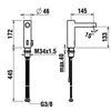 Kép 2/2 - LAUFEN TWINTRONIC Csaptelep, elektronikus vezérlésű, kézi hőmérséklet-beállítás H3146424043221