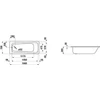 Kép 2/2 - LAUFEN MODERNA PLUS Kád, acéllemez 160x70 cm Fehér H2251406000401