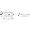 Kép 2/2 - LAUFEN THALLIUM 180x80 Kád, 3 mm zománcozott acél - zajcsökkentő alátéttel - Fehér/csúszásgátló H2250906000401
