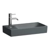Kép 1/2 - Laufen MEDA Kézmosó 46 × 23,5 cm, aszimmetrikus, bal oldali armatúrapaddal, túlfolyónyílás nélkül, 1 csaplyukkal, Matt Grafit H8151147581131