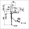 Kép 2/2 - LAUFEN MEDA, Bidé csaptelep, fix kifolyó, króm, HF506610100000