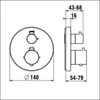 Kép 2/2 - LAUFEN MEDA, Szett rejtett 2 fogantyús termosztatikus zuhanycsaptelephez, Simibox Standard & Simibox Lighthoz, Króm HF506676100000