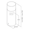 Kép 2/2 - Elica - Páraelszívó TUBE PRO ISLAND BL MAT/A/43 - PRF0090717B