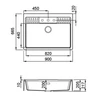 Kép 2/2 - ELLECI - Mosogatótálca Spazio 900 EXTRA K96 White LKS90096XLP