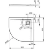 Kép 2/2 - Radaway Argos A 90x90-es negyedköríves zuhanytálca szifonnal (4AA99-01)