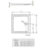 Kép 2/2 - Radaway Doros C szögletes zuhanytálca szifonnal (90x90 cm, beépíthető, #SDRC9090-01)