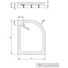 Kép 2/2 - Radaway Laros E 100x80 íves, aszimmetrikus, balos zuhanytálca (SLE81017-01L)