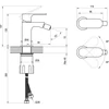 Kép 3/3 - Ravak Eleganta EL 056.20BLM Álló bidécsaptelep 130 mm, leersztő nélkül, fekete Matt X070295