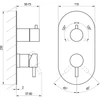 Kép 6/6 - Ravak Espirit ES 068.20GB.O3.RB07F Falba süllyesztett csaptelep, háromutas, belső egység nélkül - Graphite Brushed X070320