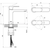 Kép 3/3 - Ravak Eleganta EL 012.20GB Álló mosdócsaptelep 170 mm, leeresztő nélkül, Graphite Brushed X070327