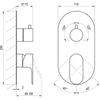 Kép 3/3 - Ravak Eleganta EL 068.20GB.O3.RB07F Falba süllyesztett csaptelep, háromutas, belső egység nélkül, Graphite Brushed X070334