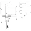 Kép 3/3 - Ravak Eleganta EL 012.21BLM Álló mosdócsaptelep BeCool 174 mm, leeresztő nélkül, fekete Matt X070411