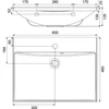 Kép 2/2 - Ravak Flat 60x46 mosdó fehér túlfolyóval XJP01160000