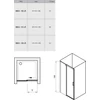 Kép 5/5 - Ravak Matrix Zuhanyajtó MSD2-100 L fehér+Transparent - 0WLA0100Z1